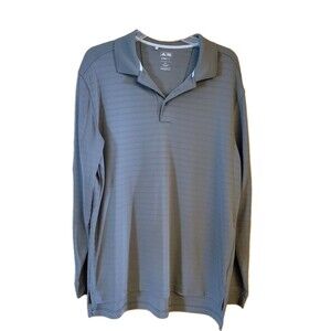 Adidas Climalite Men's Gray Long Sleeve Polo Golf Size XL